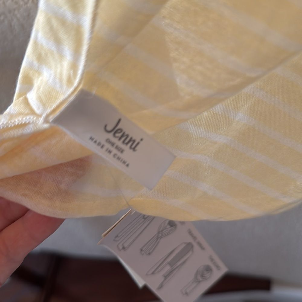 NWT Jenni Light Yellow Striped Wrap Scarf one size wear in multiple ways - Picture 6 of 11